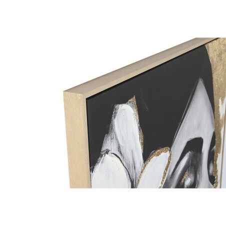 Quadro Home ESPRIT Bianco Nero Grigio Dorato Donna (2 Unità)