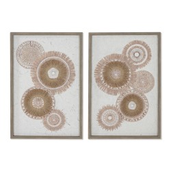 Tela Home ESPRIT Bianco Naturale Boho 40 x 3 x 60 cm (2 Unità)