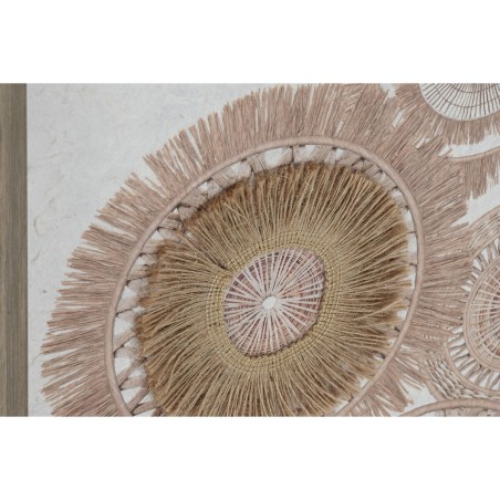 Tela Home ESPRIT Bianco Naturale Boho 40 x 3 x 60 cm (2 Unità)