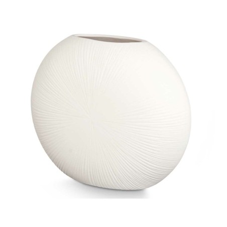 Vaso Rotondo Bianco Ceramica 40 x 34,5 x 16 cm (2 Unità)