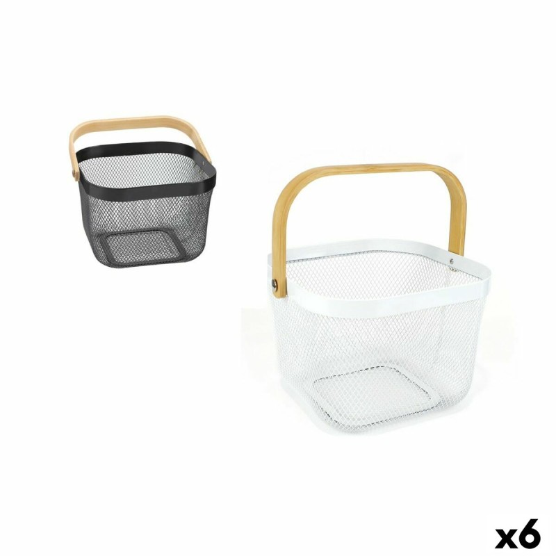 Cestino Multiuso Confortime Metallo Legno 25 x 26 x 18 cm (6 Unità) Cestino Multiuso Confortime Metallo Legno 25 x 26 x 18 cm (6 Unità)