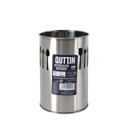 Contenitore per Utensili da Cucina Quttin Argentato Acciaio inossidabile 10 x 15 x 10 cm (12 Unità)