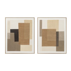 Quadro Home ESPRIT Marrone Beige Astratto Città 80 x 4,5 x 100 cm (2 Unità)