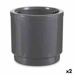 Vaso Autoirrigante Ibergarden 4138-PLA Argentato polipropilene 38 x 37,5 x 38 cm 38 x 37 x 38 cm (2 Unità)