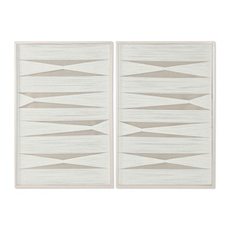 Quadro Home ESPRIT Bianco Beige Moderno Città 60 x 3 x 90 cm (2 Unità)