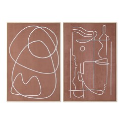 Quadro Home ESPRIT Beige Terracotta Astratto 83 x 4,3 x 123 cm (2 Unità)