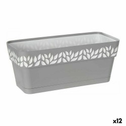 Vaso rettangolare da Balcone Stefanplast Cloe Bianco Grigio Plastica 13,3 x 12,3 x 29,3 cm (12 Unità)