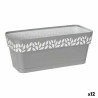 Vaso rettangolare da Balcone Stefanplast Cloe Bianco Grigio Plastica 13,3 x 12,3 x 29,3 cm (12 Unità)