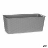 Vaso rettangolare da Balcone Stefanplast 73660 Grigio Plastica 13 x 11 x 29 cm (12 Unità)