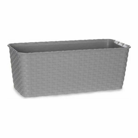 Vaso rettangolare da Balcone Stefanplast 73660 Grigio Plastica 13 x 11 x 29 cm (12 Unità)