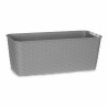 Vaso rettangolare da Balcone Stefanplast 73660 Grigio Plastica 13 x 11 x 29 cm (12 Unità)
