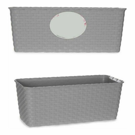 Vaso rettangolare da Balcone Stefanplast 73660 Grigio Plastica 13 x 11 x 29 cm (12 Unità)