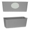 Vaso rettangolare da Balcone Stefanplast 73660 Grigio Plastica 13 x 11 x 29 cm (12 Unità)