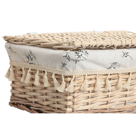 Cesto per i Panni Sporchi Home ESPRIT Naturale vimini Shabby Chic 42 x 33 x 20 cm 3 Pezzi