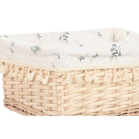 Cesto per i Panni Sporchi Home ESPRIT Naturale vimini Shabby Chic 48 x 38 x 22 cm 5 Pezzi
