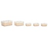 Cesto per i Panni Sporchi Home ESPRIT Naturale vimini Shabby Chic 48 x 38 x 22 cm 5 Pezzi