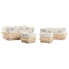 Cesto per i Panni Sporchi Home ESPRIT Naturale vimini Shabby Chic 36 x 25 x 16 cm 4 Pezzi