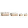Cesto per i Panni Sporchi Home ESPRIT Naturale vimini Shabby Chic 36 x 25 x 16 cm 4 Pezzi