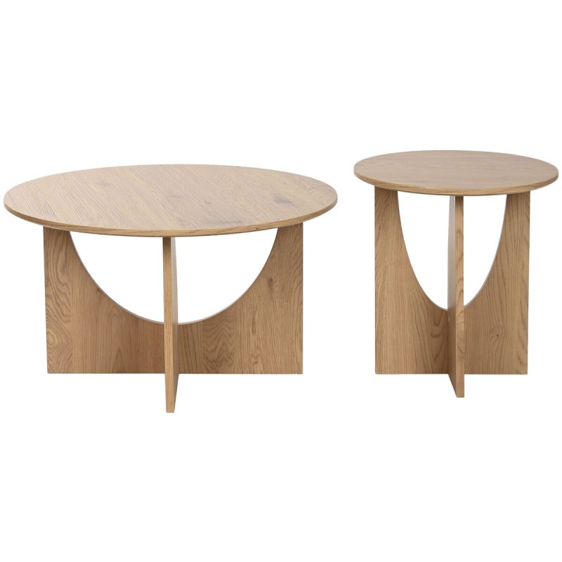 Set di 2 tavoli Home ESPRIT Naturale 75 x 75 x 45 cm Set di 2 tavoli Home ESPRIT Naturale 75 x 75 x 45 cm