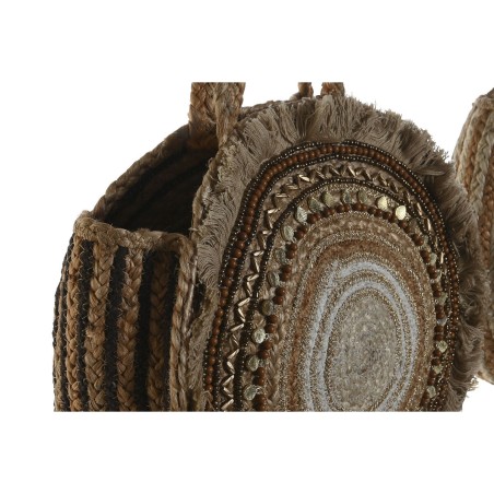 Borsa Donna DKD Home Decor Marrone Crema 36 x 11 x 36 cm (2 Unità)