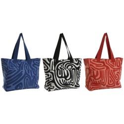 Borsa Donna Home ESPRIT Beige Multicolore Corallo 55 x 14 x 35 cm (3 Unità)