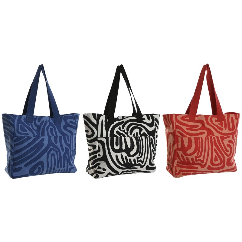Borsa Donna Home ESPRIT Beige Multicolore Corallo 55 x 14 x 35 cm (3 Unità) Borsa Donna Home ESPRIT Beige Multicolore Corallo 55 x 14 x 35 cm (3 Unità)