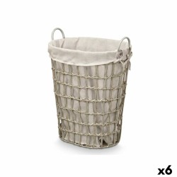 Cesto Kipit HX30553 Grigio Poliestere Stoffa polipropilene Ferro Plastica 50 % cotone 49 x 58 x 35 cm (6 Unità)