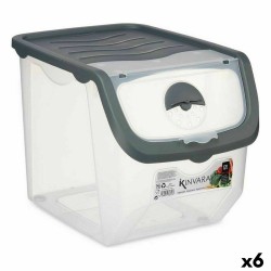 Scatola per Sistemare Impilabile Kinvara 021505-3 Antracite Plastica 31 x 24 x 23,5 cm (6 Unità)