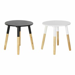 Tavolo aggiuntivo DKD Home Decor Bianco Nero Legno (48 x 48 x 48 cm) (2 pcs)