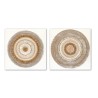 Quadro Home ESPRIT Beige Naturale Cerchi Scandinavo 80 x 3 x 80 cm (2 Unità)