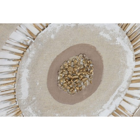 Quadro Home ESPRIT Beige Naturale Cerchi Scandinavo 80 x 3 x 80 cm (2 Unità)