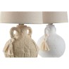 Lampada da tavolo Home ESPRIT Bianco Beige Ceramica 220 V 15 x 15 x 28 cm (2 Unità)