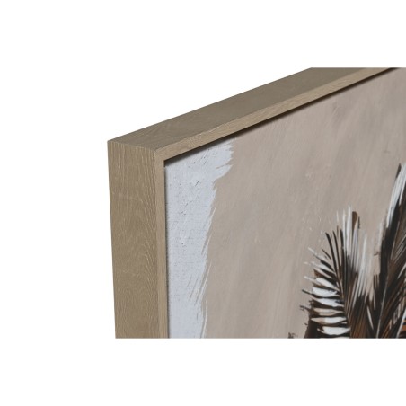 Quadro Home ESPRIT Marrone Beige Dorato polistirene Tela Palme Tropicale (2 Unità)