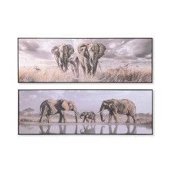 Quadro Home ESPRIT Beige Grigio Elefante Coloniale Porporina 150 x 4 x 50 cm (2 Unità)