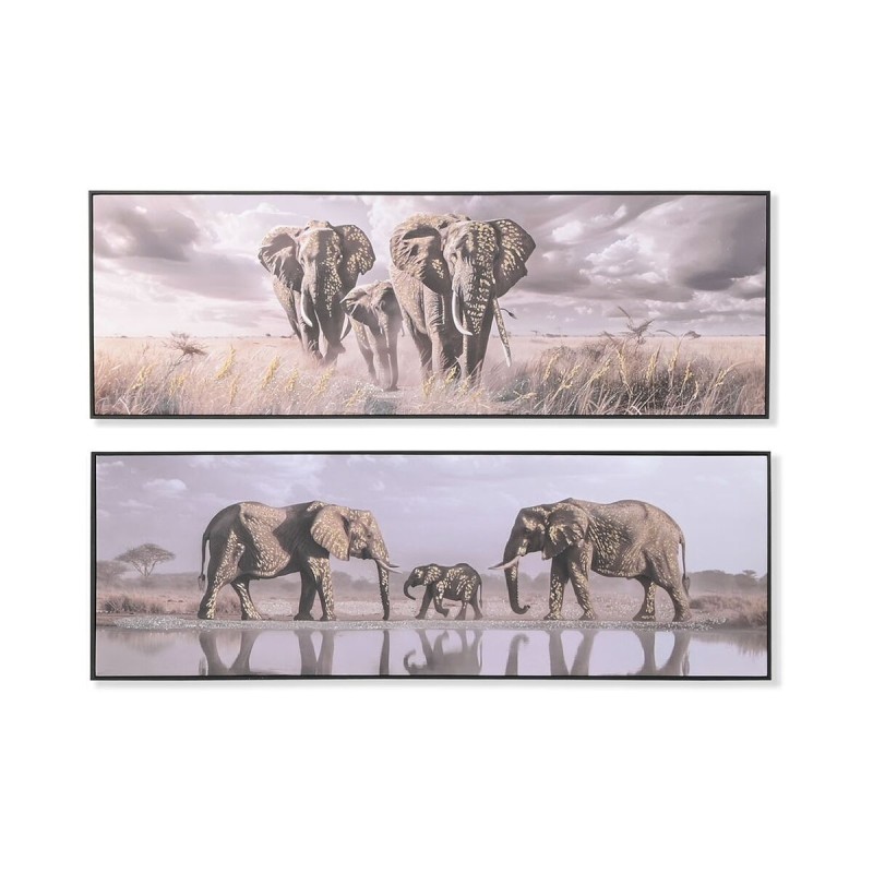 Quadro Home ESPRIT Beige Grigio Elefante Coloniale Porporina 150 x 4 x 50 cm (2 Unità) Quadro Home ESPRIT Beige Grigio Elefante Coloniale Porporina 150 x 4 x 50 cm (2 Unità)