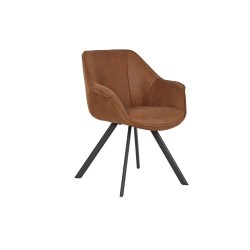 Sedia da Sala da Pranzo Home ESPRIT Nero Cammello Metallo Microfibra 64 x 67 x 85 cm 67 x 64 x 83 cm