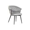 Sedia da Sala da Pranzo Home ESPRIT Nero Grigio Poliestere Metallo 60 x 66 x 84 cm 66 x 60 x 84 cm