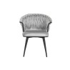 Sedia da Sala da Pranzo Home ESPRIT Nero Grigio Poliestere Metallo 60 x 66 x 84 cm 66 x 60 x 84 cm