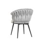 Sedia da Sala da Pranzo Home ESPRIT Nero Grigio Poliestere Metallo 60 x 66 x 84 cm 66 x 60 x 84 cm