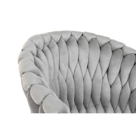 Sedia da Sala da Pranzo Home ESPRIT Nero Grigio Poliestere Metallo 60 x 66 x 84 cm 66 x 60 x 84 cm