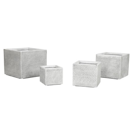 Vaso Home ESPRIT Grigio Magnesio 37 x 37 x 31,5 cm (4 Unità)