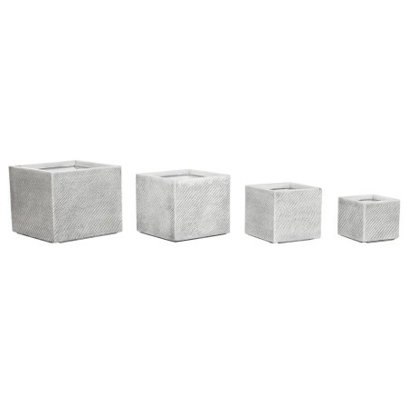 Vaso Home ESPRIT Grigio Magnesio 37 x 37 x 31,5 cm (4 Unità)