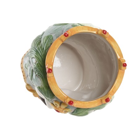 Vaso Home ESPRIT Verde Multicolore Porcellana 15 x 15 x 26.5 cm (2 Unità)