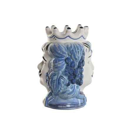 Vaso Home ESPRIT Azzurro Bianco Porcellana 15 x 15 x 26 cm
