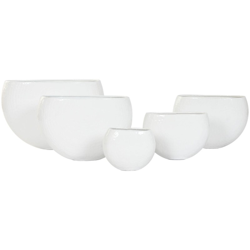 Vaso Home ESPRIT Bianco Alluminio 54 x 24 x 36 cm 54 x 25 x 36 cm (5 Unità)