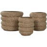 Vaso Home ESPRIT Marrone Fibra Città 42 x 42 x 39 cm (3 Pezzi)