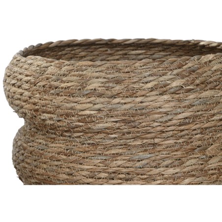 Vaso Home ESPRIT Marrone Fibra Città 42 x 42 x 39 cm (3 Pezzi)