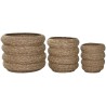Vaso Home ESPRIT Marrone Fibra Città 42 x 42 x 39 cm (3 Pezzi)
