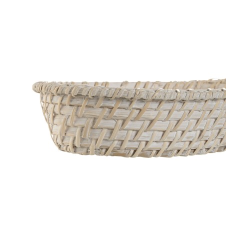Set di Cestini Home ESPRIT Bianco Naturale Bambù Rattan 29 x 22 x 7 cm