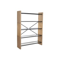 Scaffale Home ESPRIT Metallo Cristallo Legno di abete 120 x 31 x 158 cm